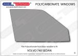 VOLVO - 740 Sedan - Lexan Polycarbonate right front door window