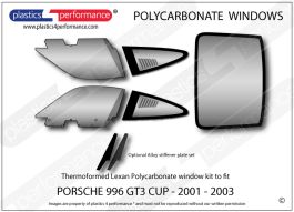 サイバーネット PORSCHE 996 GT3 Cup - Lexan Polycarbonate louvered window kit