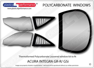 ACURA - Integra GS-R / GSi - Lexan Polycarbonate louvered window kit