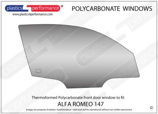 ALFA ROMEO - 147 GTA - Lexan Polycarbonate right hand front door window