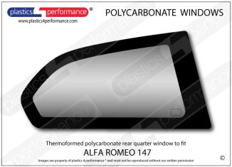 ALFA ROMEO - 147 GTA - Lexan Polycarbonate right hand rear quarter window