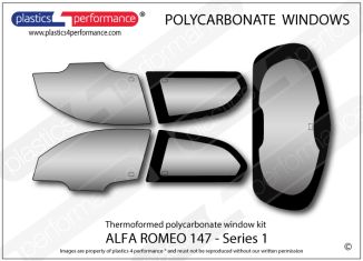 ALFA ROMEO - 147 Series 1 - Lexan  Makrolon Polycarbonate window kit