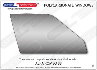 ALFA ROMEO - 33 - Lexan Polycarbonate right hand front door window