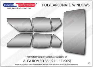 ALFA ROMEO - 33 - Lexan Polycarbonate window kit ( Series 1 & 1f)