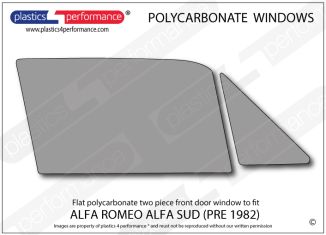 ALFA ROMEO - Sud - Lexan Polycarbonate right hand front door window - For models pre 1982