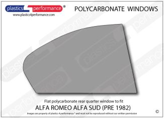 ALFA ROMEO - Sud - Lexan Polycarbonate right hand rear quarter window - For models pre 1982