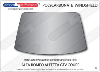 ALFA ROMEO Alfetta GTV Coupe - Hardcoated Lexan Polycarbonate front windshield