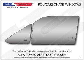 ALFA ROMEO - Alfetta GTV Coupe - Lexan Polycarbonate two piece left hand front door window