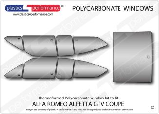 ALFA ROMEO - Alfetta GTV Coupe - Lexan Polycarbonate window kit