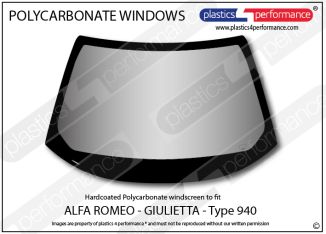 ALFA ROMEO Giulietta 940 - Hardcoated Lexan Polycarbonate front windscreen