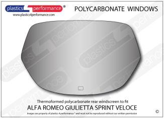 ALFA ROMEO - Giulietta Sprint Veloce (lightweight) - Lexan Polycarbonate rear screen