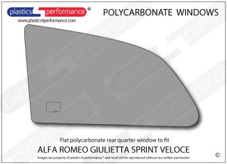 ALFA ROMEO - Giulietta Sprint Veloce (lightweight) - Lexan Polycarbonate left hand rear quarter window