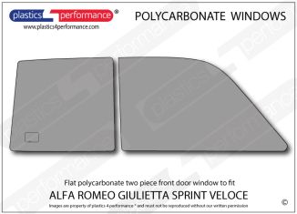 ALFA ROMEO - Giulietta Sprint Veloce (lightweight) - Lexan Polycarbonate two piece right hand front door window