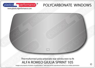 ALFA ROMEO - 105 Giulia Sprint - Lexan Polycarbonate Rear screen