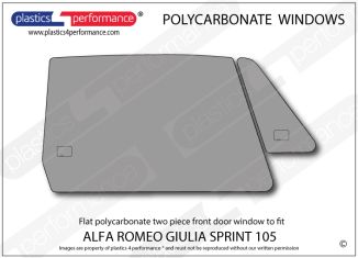 ALFA ROMEO - 105 Giulia sprint - Lexan Polycarbonate right hand two piece front door window