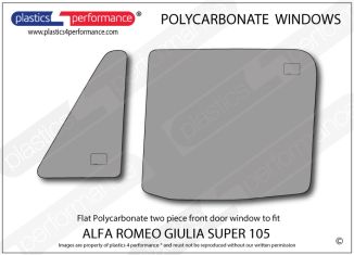 ALFA ROMEO - 105 Giulia Super - Lexan Polycarbonate left hand two piece front door window