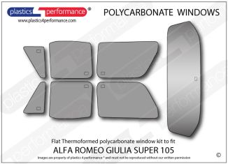 ALFA ROMEO - 105 Giulia Super - Lexan Polycarbonate window kit