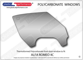 ALFA ROMEO - 4C - Lexan Makrolon Polycarbonate right hand front door window