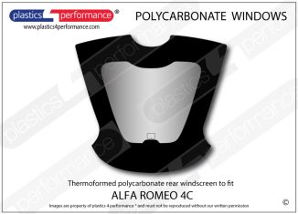 ALFA ROMEO - 4C - Lexan Makrolon Polycarbonate rear screen