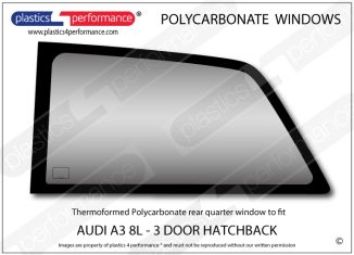 AUDI - A3 8L 3dr - Lexan Polycarbonate left rear quarter window