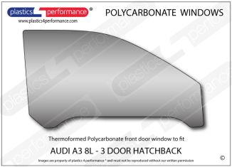 AUDI - A3 8L 3dr - Lexan Polycarbonate right front door window