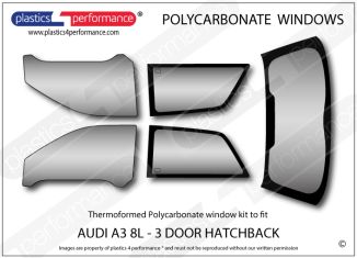 AUDI - A3 8L 3dr - Lexan Polycarbonate window kit