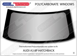 AUDI - A3 8P Hatch - Lexan Polycarbonate rear screen