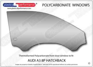 AUDI - A3 8P - Lexan Polycarbonate right front door window