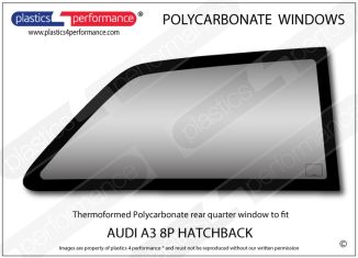 AUDI - A3 8P Hatch - Lexan Polycarbonate right rear quarter window