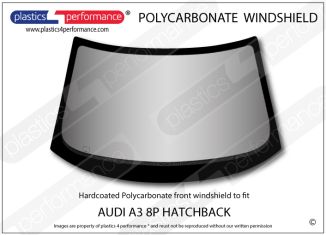 AUDI - A3 / S3 / RS3 8P - Hardcoated Lexan Polycarbonate front windshield