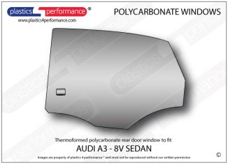 AUDI - A3 (8V) Sedan - Lexan Polycarbonate left rear door window