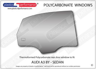 AUDI A3 / S3 / RS3 8Y Sedan - Lexan Polycarbonate right rear door window