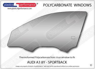 AUDI A3 / S3 / RS3 8Y Sportback - Lexan Polycarbonate left front door window