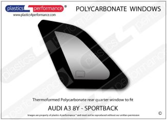 AUDI A3 / S3 / RS3 8Y Sportback - Lexan Polycarbonate left rear quarter window