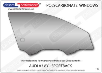 AUDI A3 / S3 / RS3 8Y Sportback - Lexan Polycarbonate right front door window
