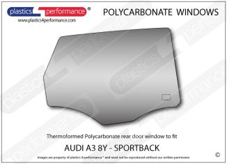 AUDI A3 / S3 / RS3 8Y Sportback - Lexan Polycarbonate right rear door window