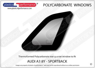 AUDI A3 / S3 / RS3 8Y Sportback - Lexan Polycarbonate right rear quarter window