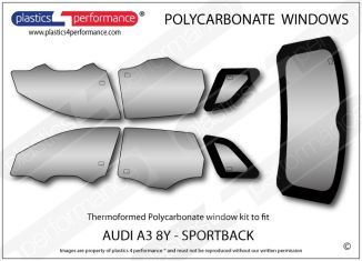 AUDI A3 / S3 / RS3 8Y Sportback - Lexan Polycarbonate window kit
