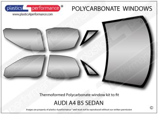 AUDI - A4 B5 Sedan - Lexan Polycarbonate window kit