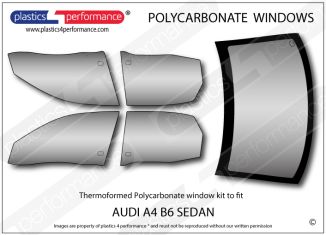 AUDI - A4 B6 Sedan - Lexan Polycarbonate window kit