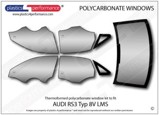 AUDI RS3 Typ 8V LMS - Lexan Polycarbonate window kit