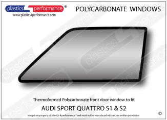 AUDI - Sport Quattro S1 / S2  - Lexan Polycarbonate left front door window