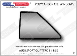 AUDI - Sport Quattro S1 / S2  - Lexan Polycarbonate left rear quarter window
