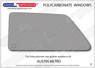 AUSTIN - Metro - Lexan Polycarbonate left rear quarter window