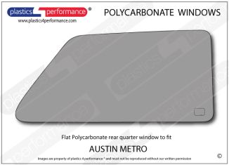 AUSTIN - Metro - Lexan Polycarbonate right rear quarter window