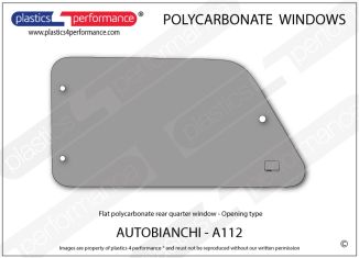 Autobianchi A112 Opening rear side window - Polycarbonate