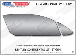 BENTLEY Continental GT - Lexan Polycarbonate right front door window