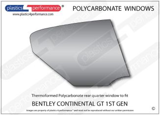 BENTLEY Continental GT - Lexan Polycarbonate right rear quarter window