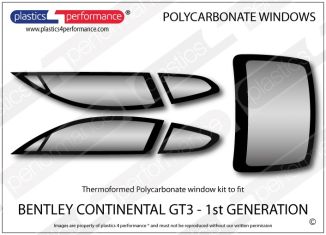 BENTLEY Continental GT3 - Lexan Polycarbonate window kit