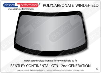 BENTLEY Continental GT3 2nd Generation - Hardcoated Lexan Polycarbonate front windshield